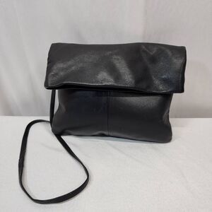 SELECTED FEMME Women's Sfilsa Leather One Size, Black Crossbody Flap Closure